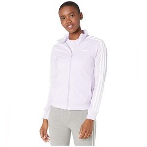 Adidas Purple Lavender White Essentials 3-Stripes Tricot Track Jacket Zip Up